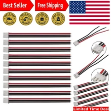 Efficient 10pcs JST-XH 2S Connector Cables for 7.4V LiPo Batteries - Lightweight