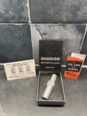 NOS Vintage Nimrod Pipeliter Pipe Lighter, Original Box & Instructions, UNLIT