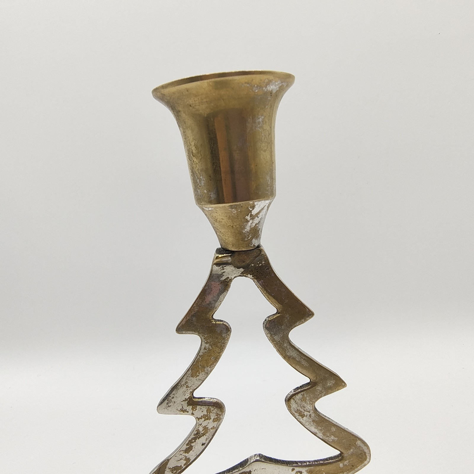 Christmas Tree Candle Holder Set Of 2 Silver Plate Brass International Silver Co