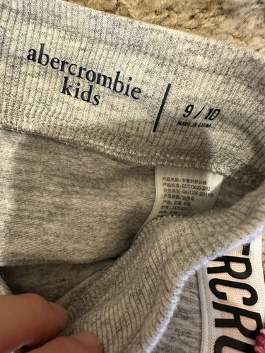 Lot 2 Abercrombie Kids Justice Marl Grey Drawstring Logo Sweatpants Girls 9/10 - Picture 3 of 7