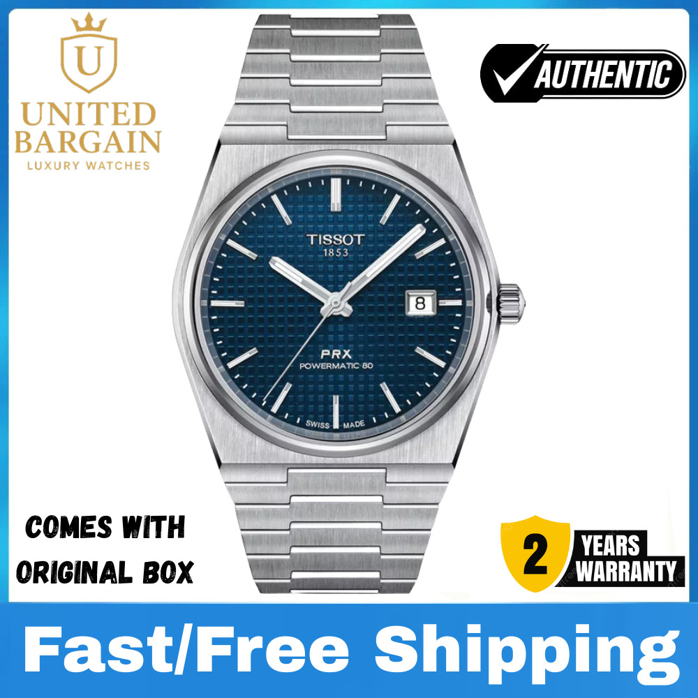 Nuevo Reloj Hombre Tissot PRX Powermatic 80 Automático Azul T137.407.11.041.00