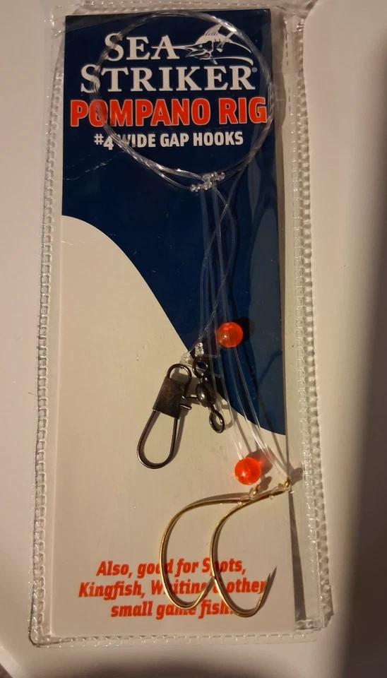 2 Packs Sea Striker DPR7 Pompano Rig-Double, #4 Gold, Wide Gap Hook - Image 4 of 4