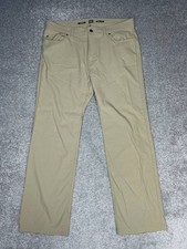 Prana Brion Pants Mens 38x32 Beige Standard Fit 2 Way Stretch Zion Straight Leg