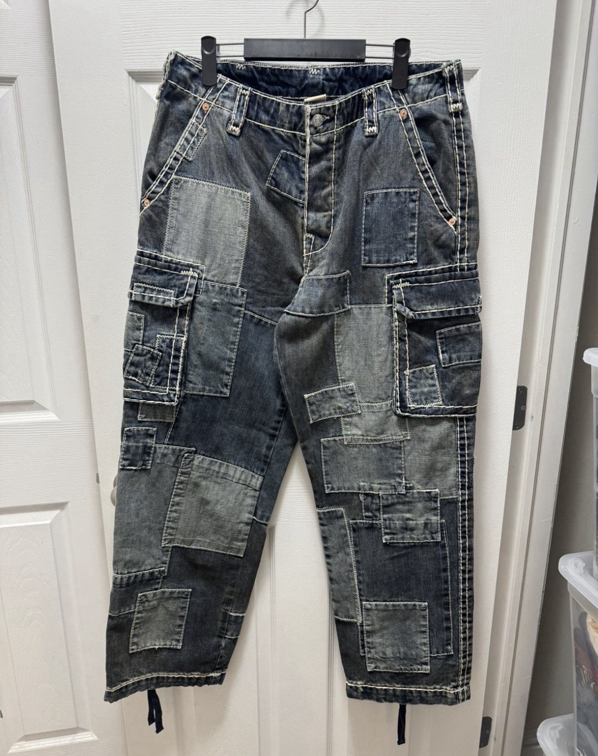 Supreme X True Religion Cargo Patchwork Denim Pants image 2