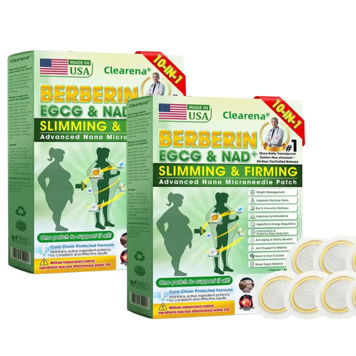 Clearena 10-in-1 Moringa Berberine Skin Care Patch 7pcs/box | eBay