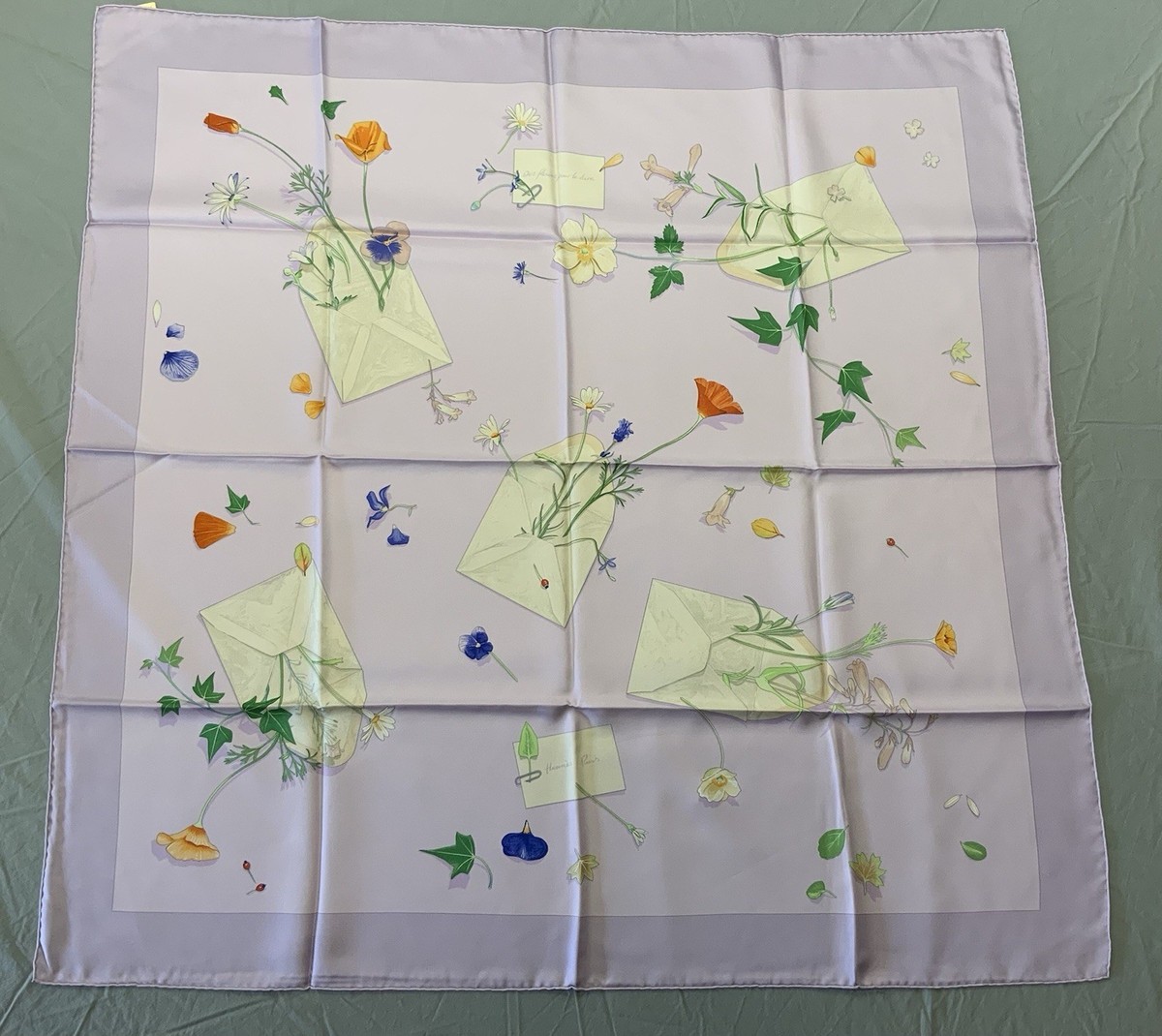 Hermes Vintage Des Fleurs Pour Le Dire Silk Scarf, Purple, 90cm