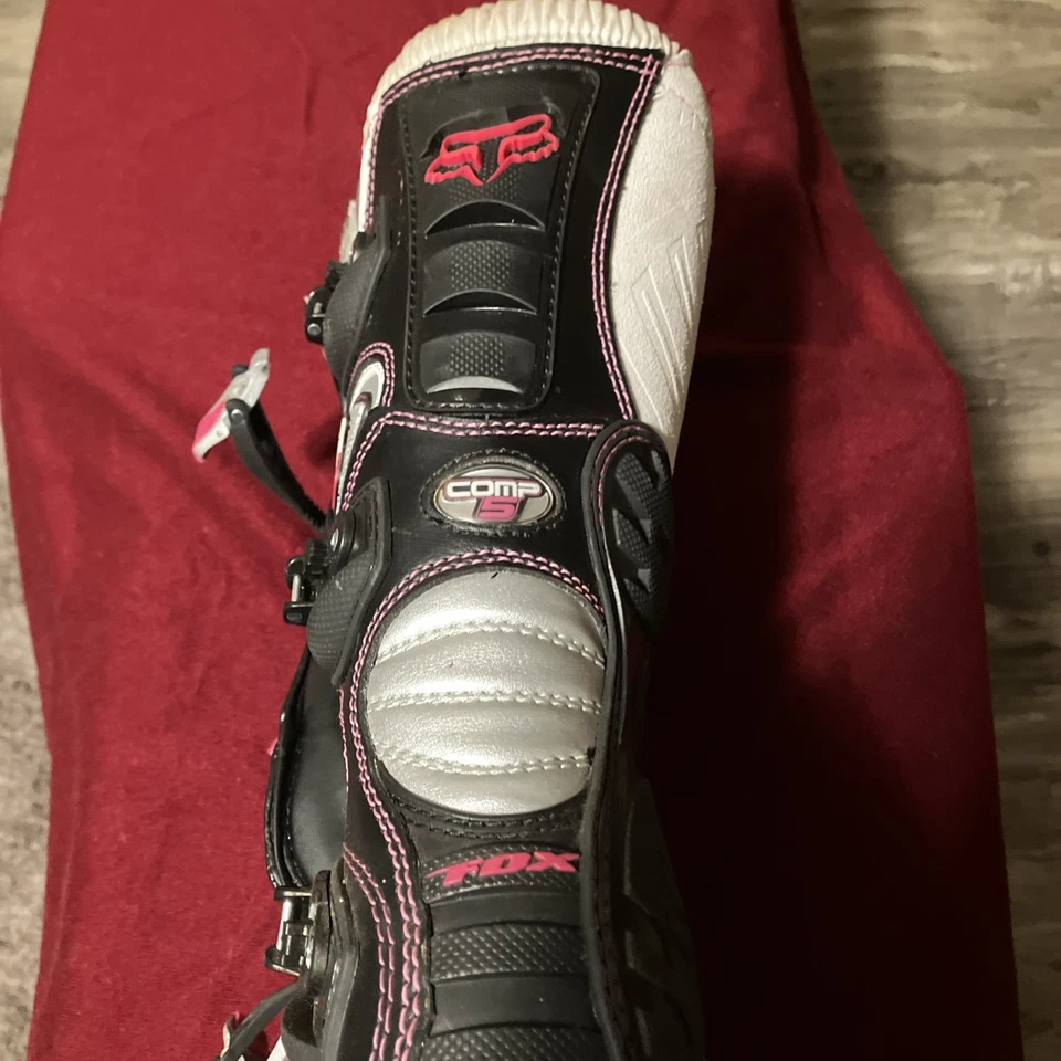 Fox Comp 5 Botas de Motocross Mujer Talla 8 (W8, EU 40) Negro Rosa 4 Correas Foto 4 de 4
