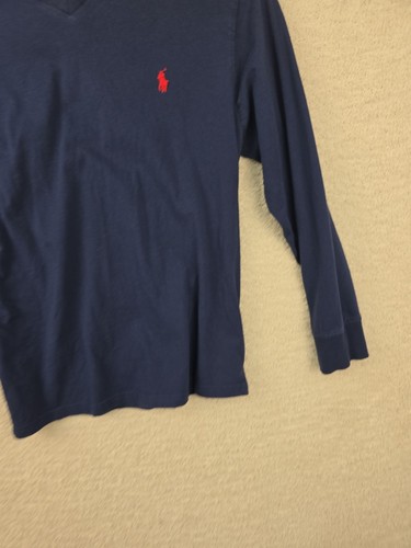 Polo Ralph Lauren Boys Medium (10-12) Cotton Blue Crew Neck Long Sleeve Shirt - Picture 6 of 8