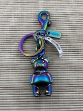 Coach Bear Charm Keychain Oil Slick Holgram Rainbow New