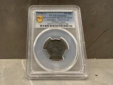 1940-A Germany 10 Pfennig PCGS Genuine AU Details Military Issue Third Reich Coi