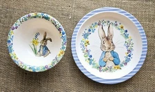 Beatrix Potter Peter Rabbit Frederick Warne Childs Plate & Bowl Melamine