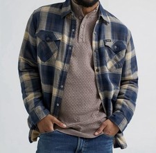 Men's Wrangler Heavy Weight Sherpa Lined Plaid Shirt Jacket, NWT, Size Medium
