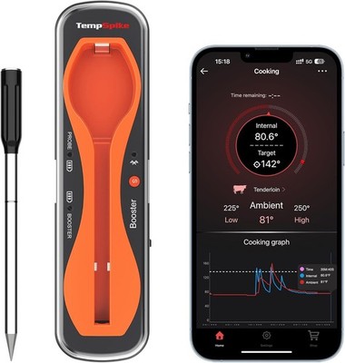 TempSpike 500 ft Wireless Meat Thermometer Digital Bluetooth Meat Thermometer