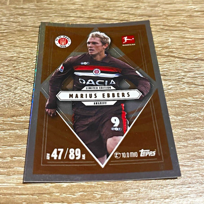 Topps 10.0 mio Limited Edition Marius Ebbers FC St. Pauli Bundesliga #47/89