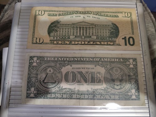 Too Many Twos $1 & $10 Fancy Serial Numbered Bills A "TwoFur" Bundle Priced! - Picture 2 of 3