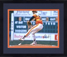 Framed Nolan Ryan Houston Astros Autographed 16x20 Pitching in Rainbow Jersey