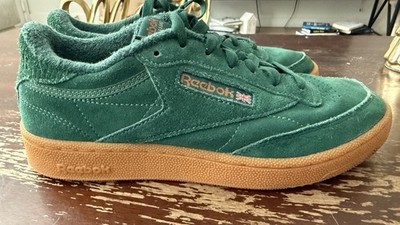 Reebok Club C 85 Dark Green Gum Suede Men's Low Top Sneakers 2023