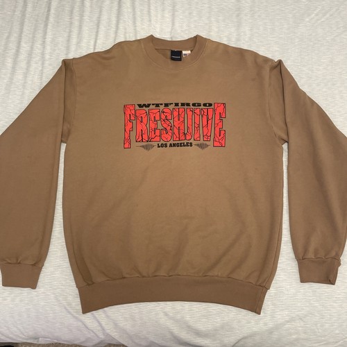 Vintage Freshjive Los Angeles Crewneck Sweatshirt Brown Size Large Rare 90s/00s