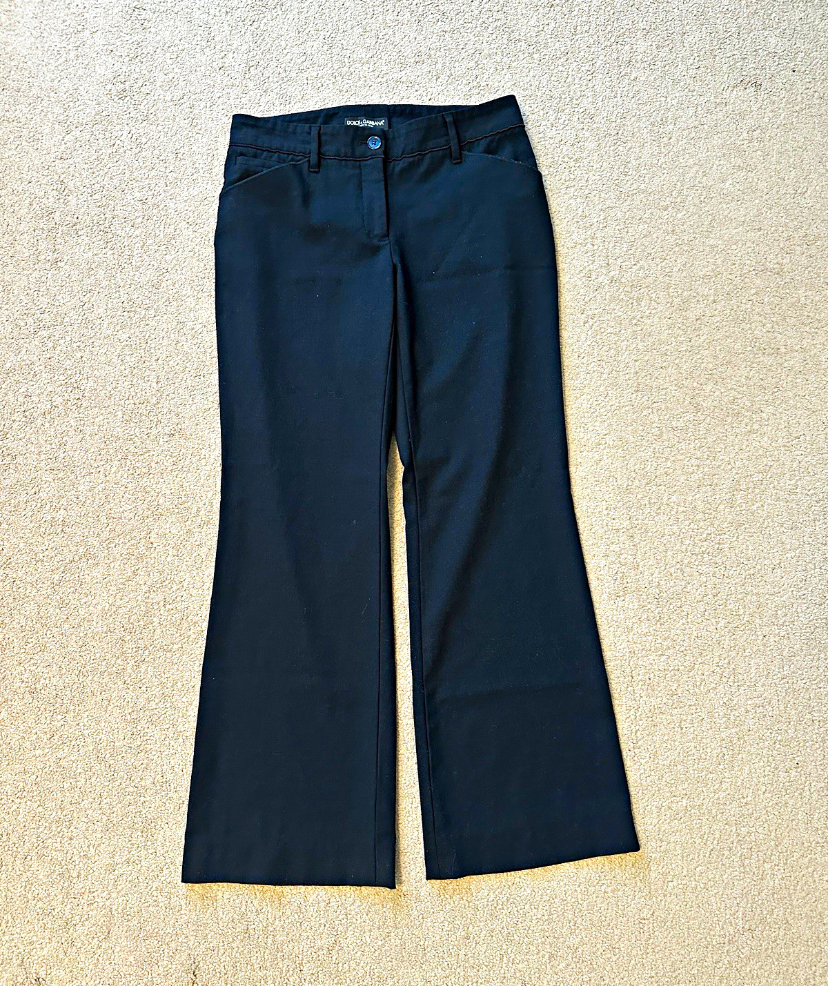 Dolce & Gabbana, Pantalone vintage Dolce & Gabbana nero in lana bootcut IT 38 (veste S)
