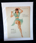 Ancienne page calendrier pinup fille Varga septembre 1948 - Estampe Alberto Vargas - VC-01