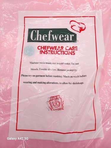 NEW CHEFWEAR WOMEN'S COTTON TRADITIONAL CHEF COAT PINK SMALL Short Sleeve - Picture 4 of 7