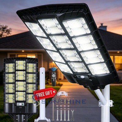9800W 1392LED Commercial Solar Street Lights Parking Lot Road Lamp super bright