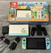 Nintendo Switch Console Animal Crossing Edition W/ 128GB Micro SD Card