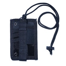 Tactical ID Card Credit Organizer Hook Loop Patch Badge Holder With Neck Lanyard
