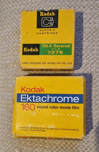 4 x Rolls of Super 8 film Ektachrome Sound, Kodak Tri-X reversal, 2 x Colour Rev