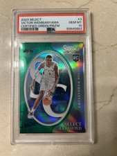 2023 Select Victor Wembanyama Certified Green Prizm RC. PSA 10!