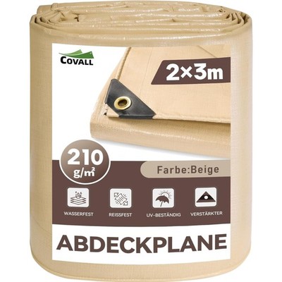 Schwere Abdeckplane 2x3m  reißfest UV-beständig mit Ösen