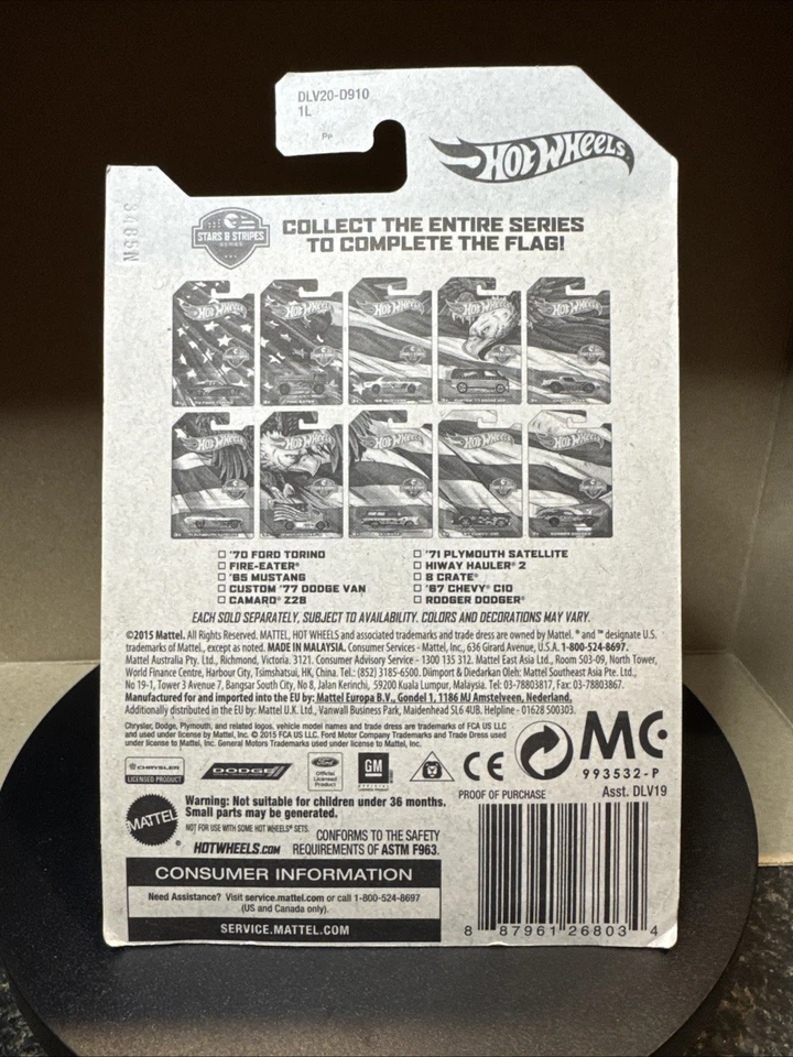 Hot Wheels Custom '77 Dodge Van Blue Stars & Stripes DLV20 2016 - Imagem 3 de 3