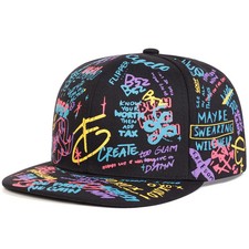 Unisex Graffiti Print Baseball Cap Adjustable Hip Hop Casual Outdoor Sun Hat