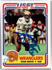 1984 -Stan White- Topps USFL Autograph/Signed/Auto Football Card #8