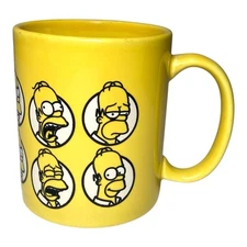 Homer Simpson 12 Faces Coffee Mug, Matt Groening Yellow 2008  ICUP Inc.