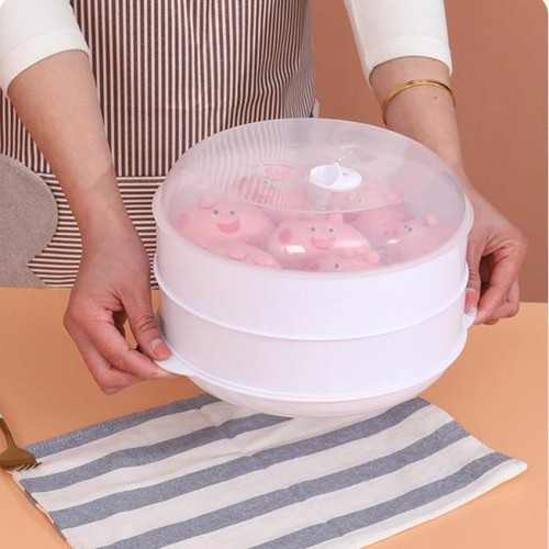 Kitchen Microwave Steamer With Lid Home Multifunctional Steaming Rack_D - Picture 9 of 15