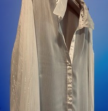 Cream Shirt with Silver Sparkling Thread & Silky Buttons UK Size 20 M&S