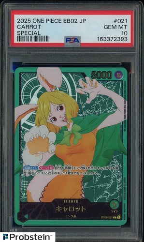 2025 One Piece Uta Japanese EB02 Special Gold 25th Anniversary 021 Carrot PSA 10