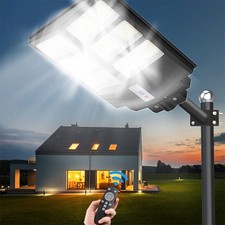 LED Solar Street Light w/ Remote Garden Wall Lamps Industrial Security Road Bulb