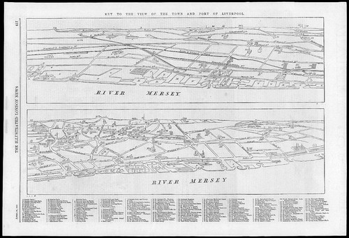 Antiker Druck von 1865 - LIVERPOOL River Mersey Port Princes Park Regent Road (172)