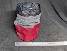 Handmade Dice Bag 5 x 9 inch, string pull, Made in USA, Red/Grey/Black