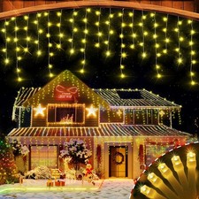Heceltt Icicle Lights Outdoor, 30m/98FT 960 LED Christmas Icicle Lights