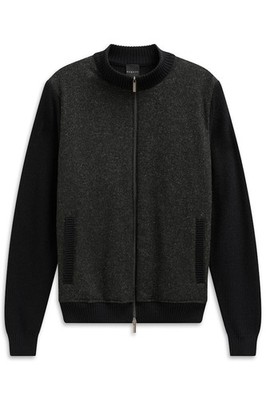 Strickjacke Strickjacke Stoff Zip BUGATTI Herren 7600 85534D blau grau