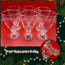 Vintage Set of 6 Anchor Hocking Berwick ‘Boopie’ 5 1/2” Wine Glasses
