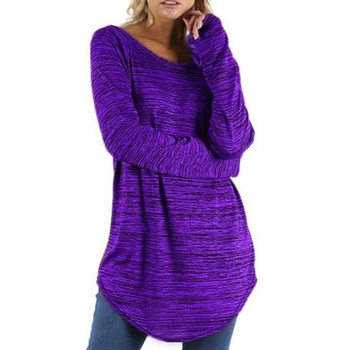 Plus Size Womens Long Sleeve T Shirt Blouse Ladies Solid Casual Tunic Shirt Tops - Picture 10 of 20