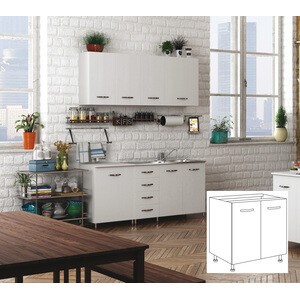 KIT CUCINA BASE 2 ANTE 80X50XH85 CM SENZA LAVELLO BIANCO- AZUR LINE- 1,0 pz