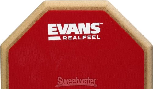 Evans RealFeel 2-sided Practice Drum Pad - 6-inch, Sweetwater Exclusive Red - 第 4/6 張圖片