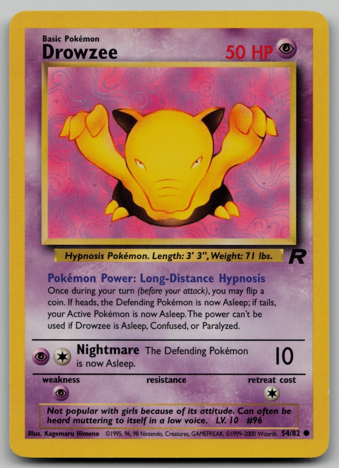 Drowzee Common Team Rocket 54/82 NM
