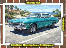Metal Sign - 1968 Chevrolet Chevelle SS Blue Watercolor - 10x14