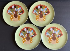 Pottery Barn Kids Thanksgiving Turkey Plates Melamine Plastic Set of 4